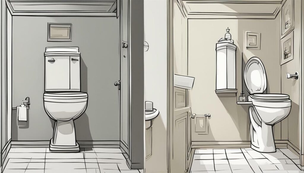 Height comparison between floor mounted toilets and wall mounted toilets