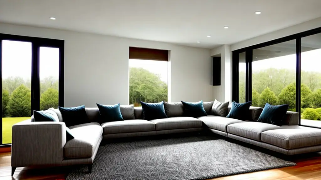 living room with kota stone flooring