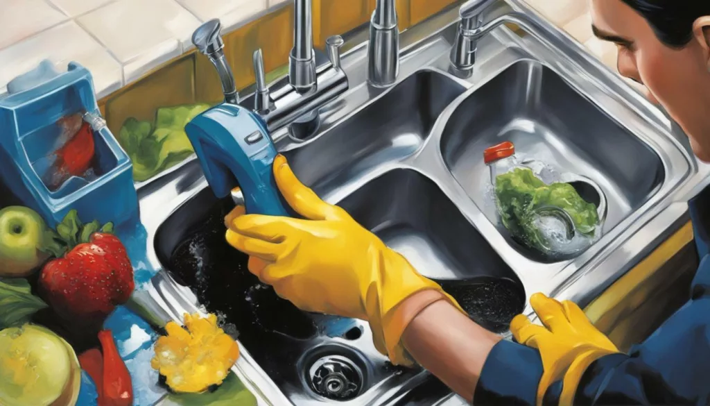 use a wet-dry vacuum to clear the sink
